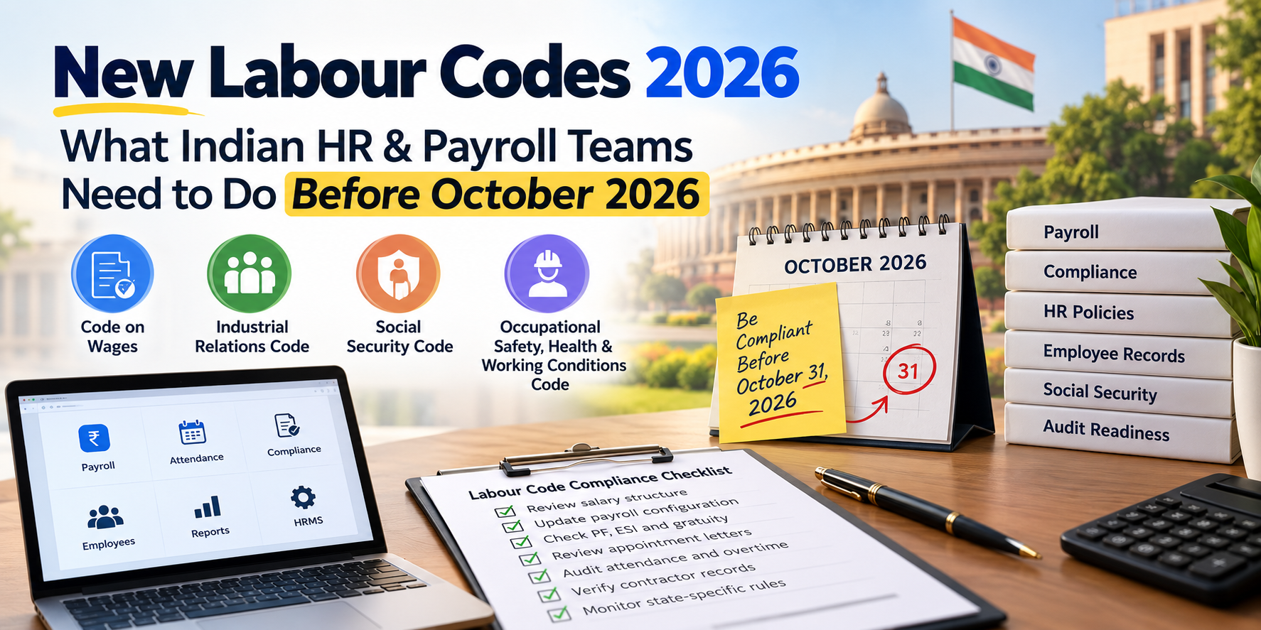 New Labour Codes 2026: What Indian HR & Payroll Teams Need to Do Before October 2026